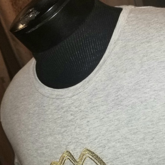 Cavalli grey cotton T-shirt gold embroidery logo L - Picture 3 of 8